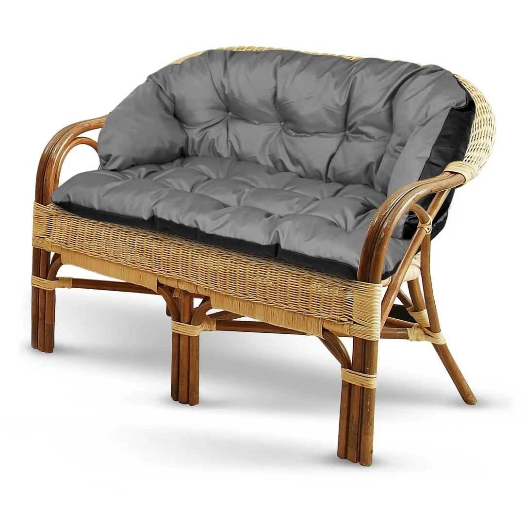Zestaw ogrodowy 2x 122x40 cm + 190x40 cm na Krzesło Kanapę Huśtawkę Meble Rattanowe Wodoodporny Szary